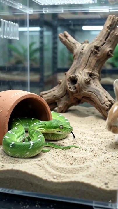 Baby Rabbit's Brave Encounter with a Snake"