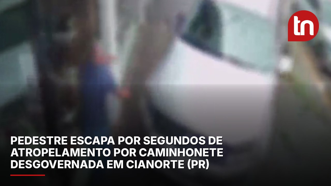 Pedestre escapa por segundos de atropelamento por caminhonete desgovernada em Cianorte (PR)