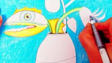 Pure Relaxation: Drawing a depressed paradise plant in a vase like Van Gough with Colored Pencils 🎨✨
