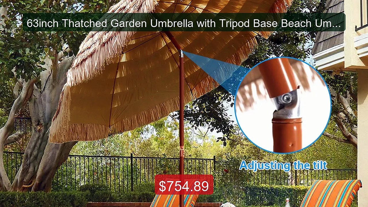 63inch Thatched Garden Umbrella with Tripod Base Beach Umbr... -- Top Pick 2026 | Unbeatable Price!