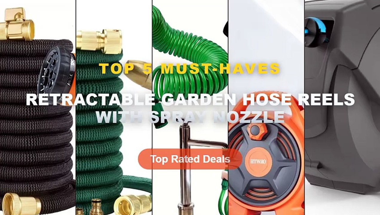 Amazing Retractable Garden Hose Reels With Spray Nozzle You Need To See - Multi Function Mini Garden Hose Reel Retractab...