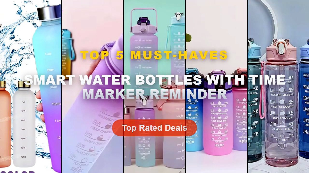 Amazing Smart Water Bottles With Time Marker Reminder You Need To See - 750ML Sports Water Bottle with Time Marker Leak ...