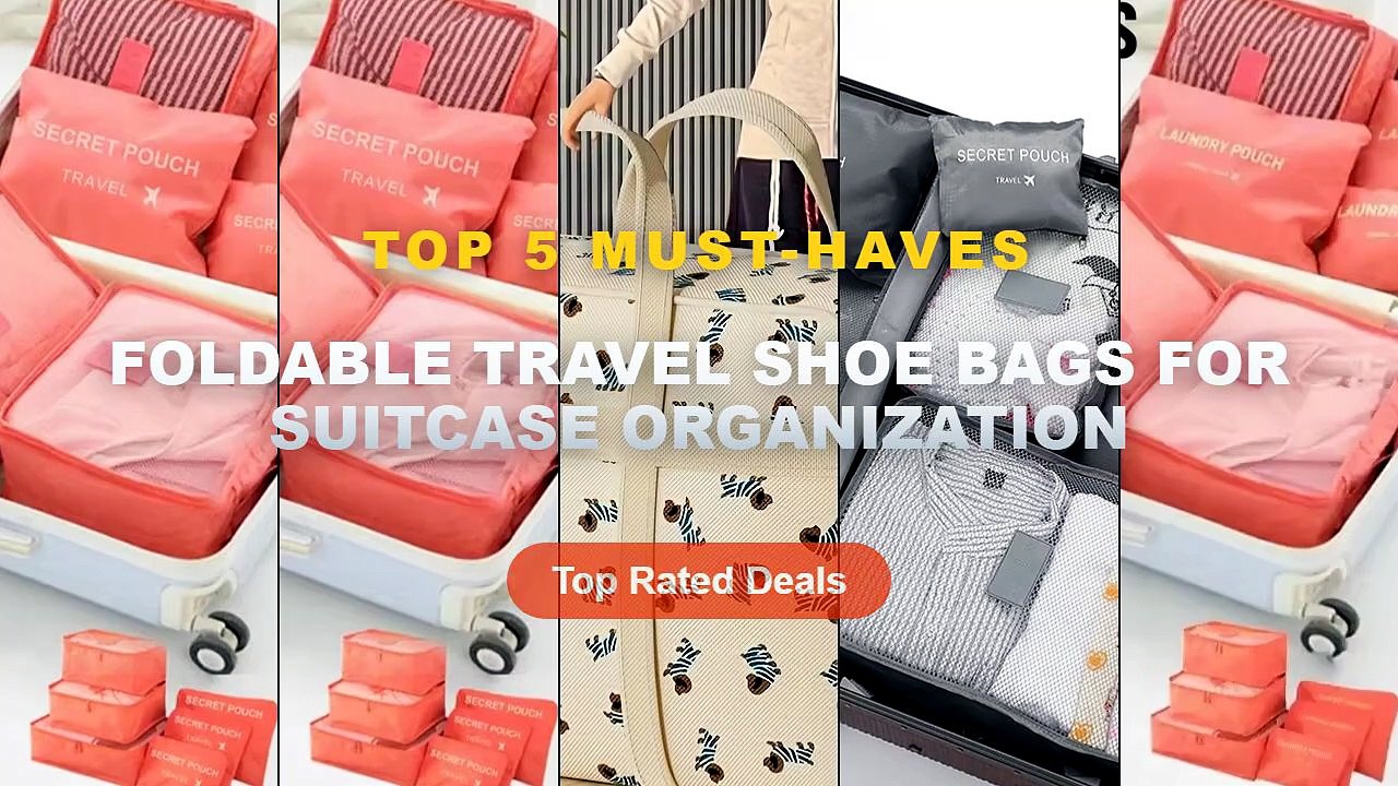 Foldable Travel Shoe Bags For Suitcase Organization: Top 5 Best Sellers - 6 Pieces Set Travel Organizer Storage Bags Sui...