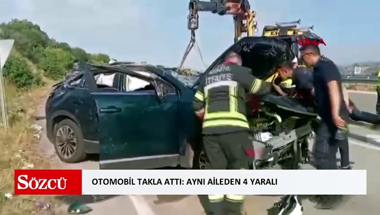 Otomobil takla attı: Aynı aileden 4 yaralı
