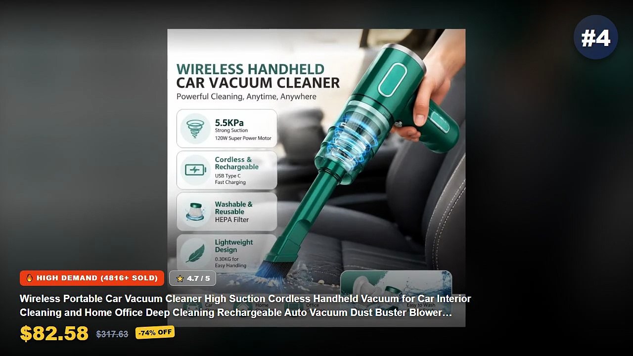 Why Everyone Is Buying Cordless Handheld Vacuum Cleaners For Car Interior - Wireless Handheld Car Vacuum Cleaner Portabl...