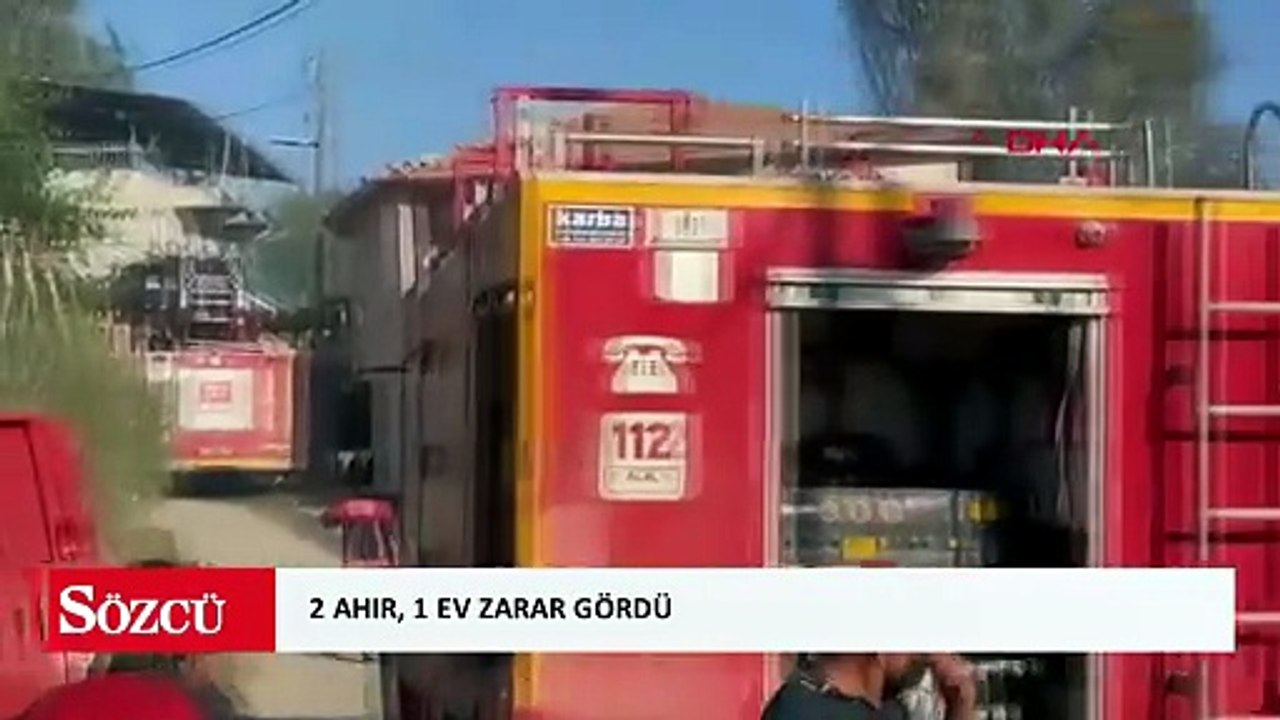 Malatya'da bahçe yangını yerleşim yerine sıçradı; 2 ahır, 1 ev zarar gördü