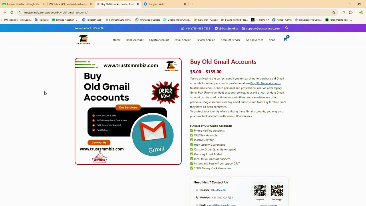 Buy Old Gmail Accounts
