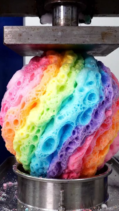Hydraulic Press Crushing Cotton Balls ASMR | Soft & Satisfying Compression