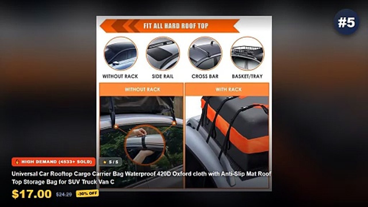 Amazing Foldable Rooftop Cargo Bags For Road Tr...