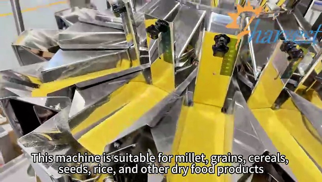 Millet Packaging Machine Line | Automatic Weighing Filling, Check Weighing, Capping & Labeling