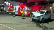 Batida entre carros deixa motorista ferido no Centro de Cascavel