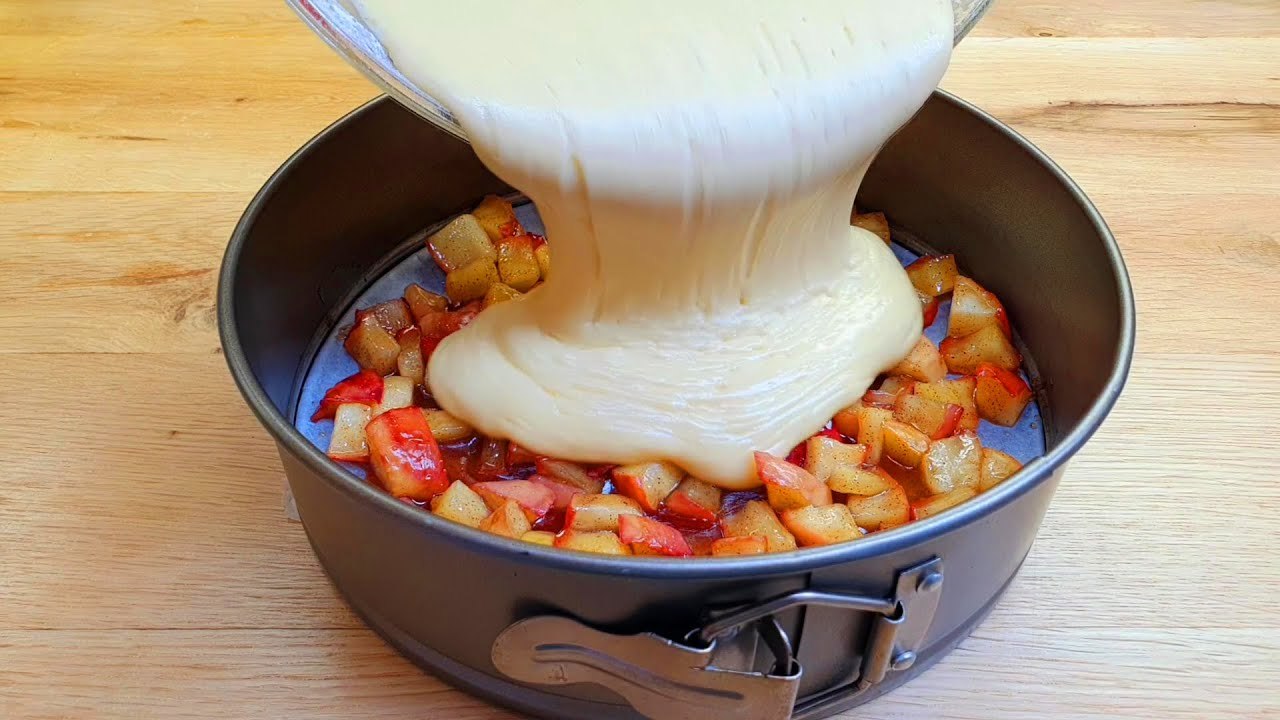 Einfaches Rezept für unglaublichen Karamell Apfelkuchen! Selbst ein Kind könnte das backen