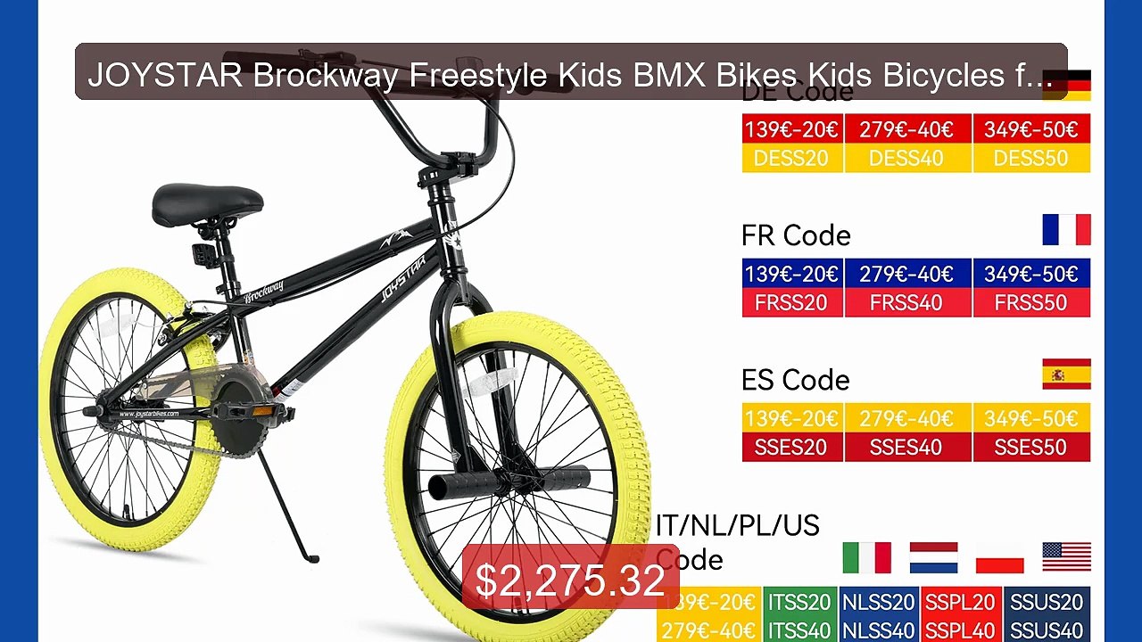 JOYSTAR Brockway Freestyle Kids BMX Bikes Kids...
