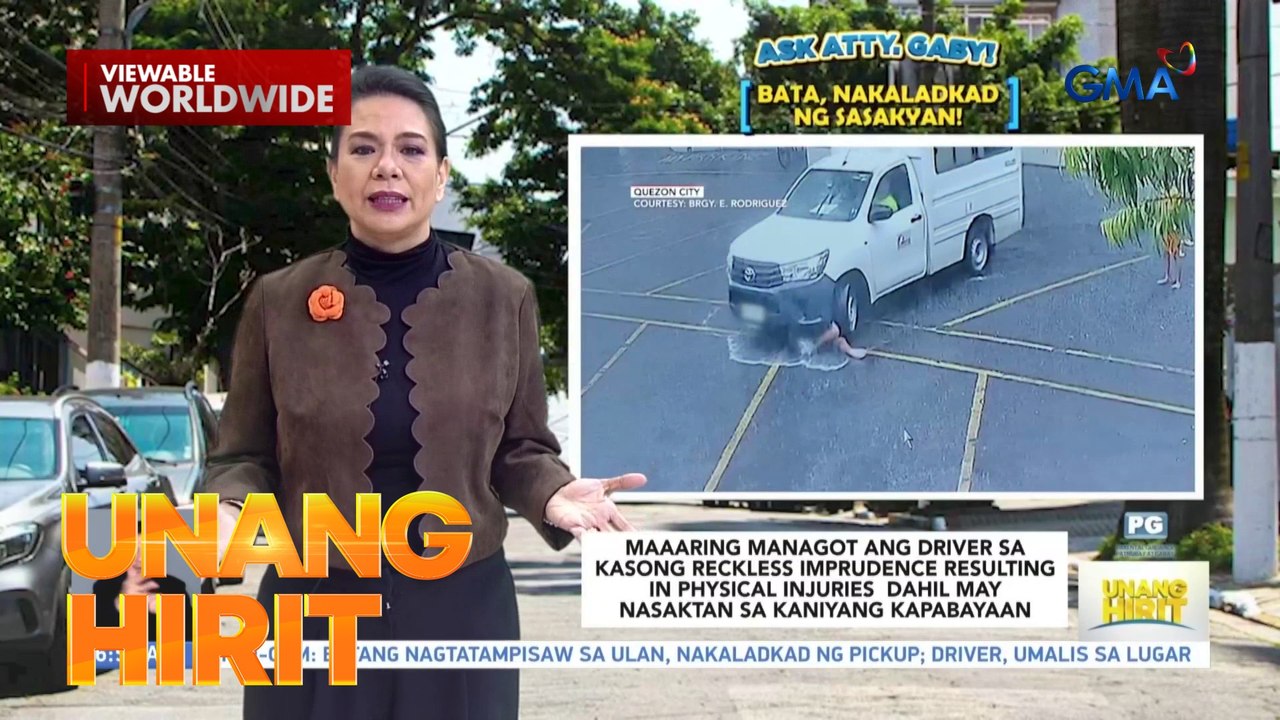 Ask Atty. Gaby - Bata, nakaladkad ng sasakyan, sino ang mananagot? | Unang Hirit
