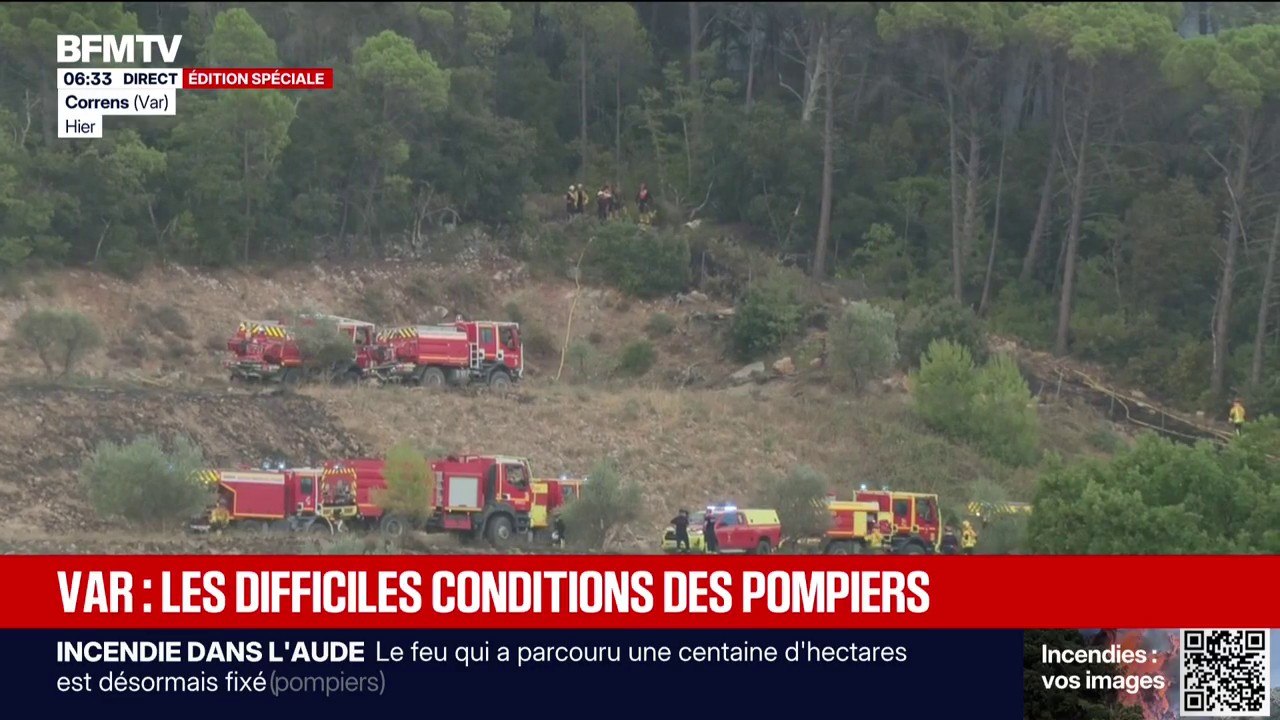 Incendie dans le Var: avec la fatigue, les pompiers dans des conditions de plus en plus difficiles