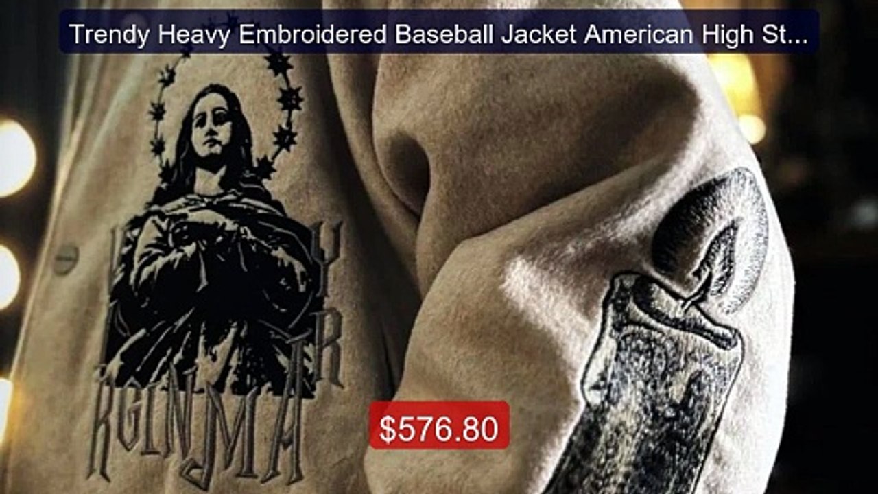Trendy Heavy Embroidered Baseball Jacket American High Street Fashi... -- Top Rated 2026 | Buy Now!