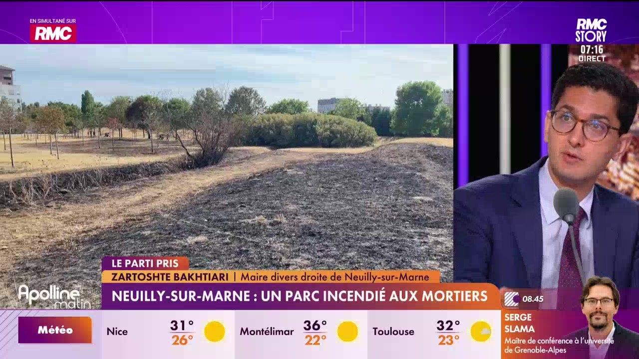 Le parti pris : "Tenez vos gamins !"... la colère du maire de Neuilly-sur-Marne après l'incendie d'un parc provoqué par des mortiers - 03/08