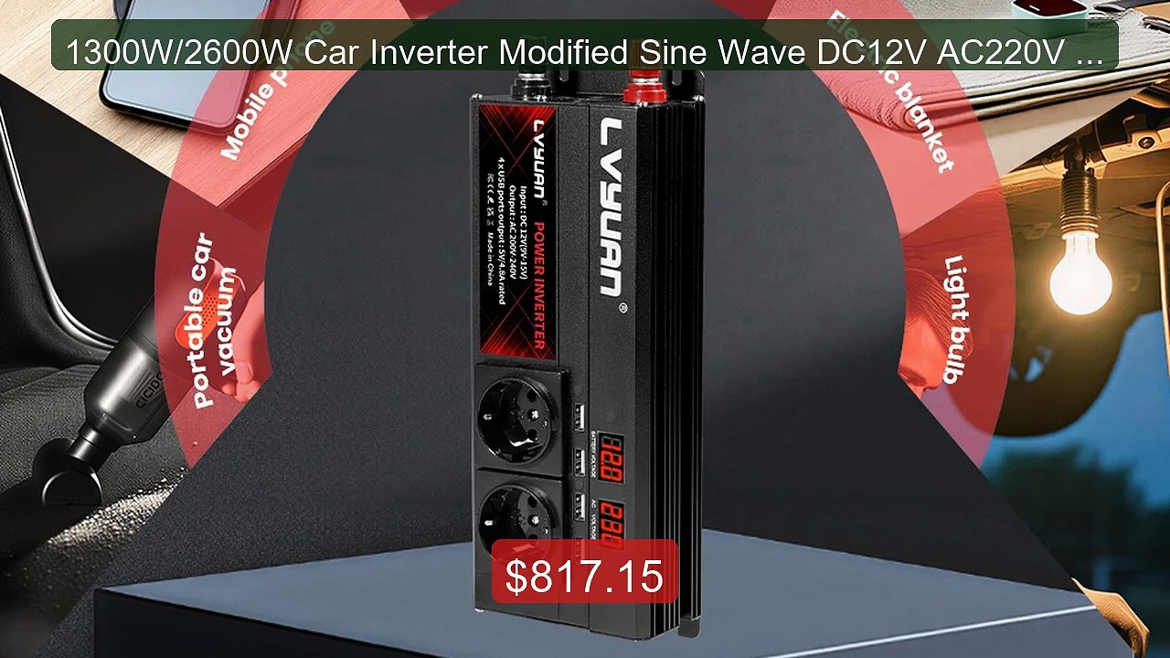 1300W/2600W Car Inverter Modified Sine Wave DC12V AC220V 3 Soc... -- Hot Deal 2026 | Limited Offer!