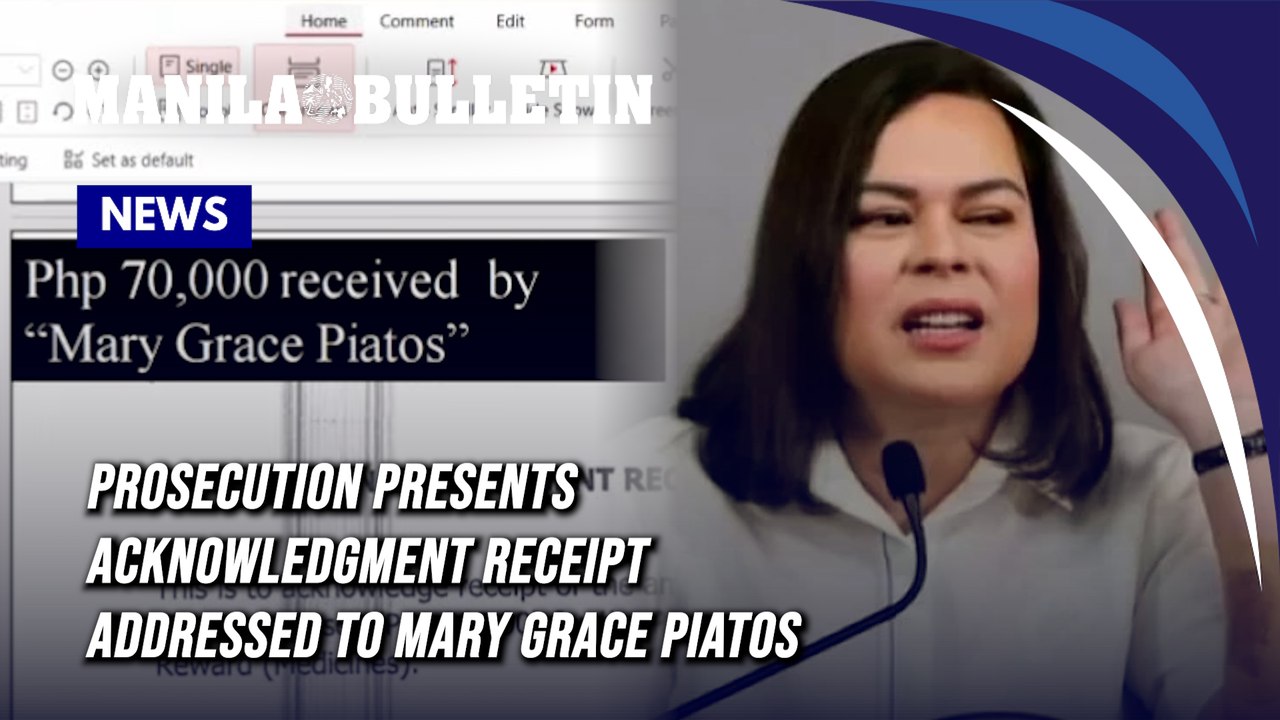 Prosecution presents acknowledgment receipt addressed to Mary Grace Piatos