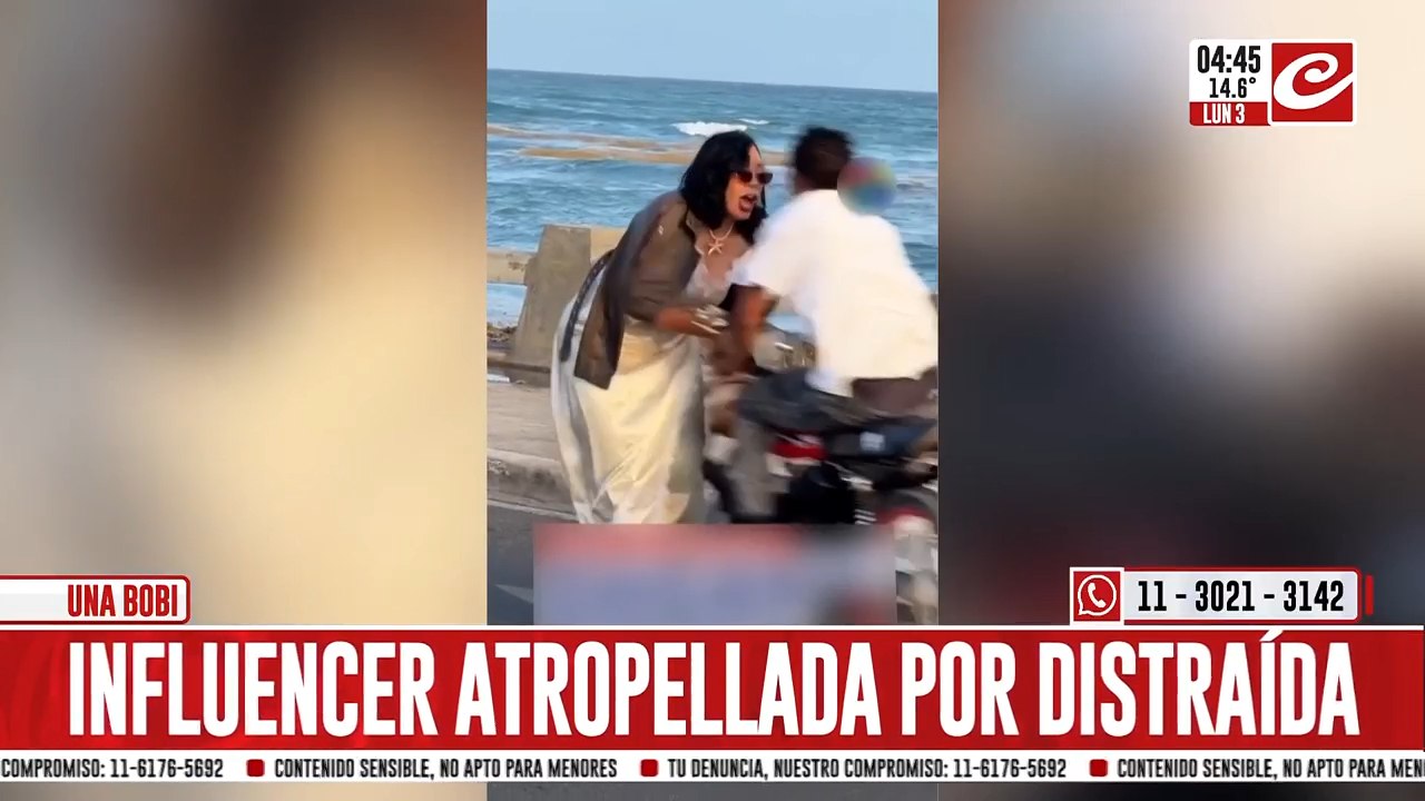 Influencer fue atropellada por una moto y el video se hace viral