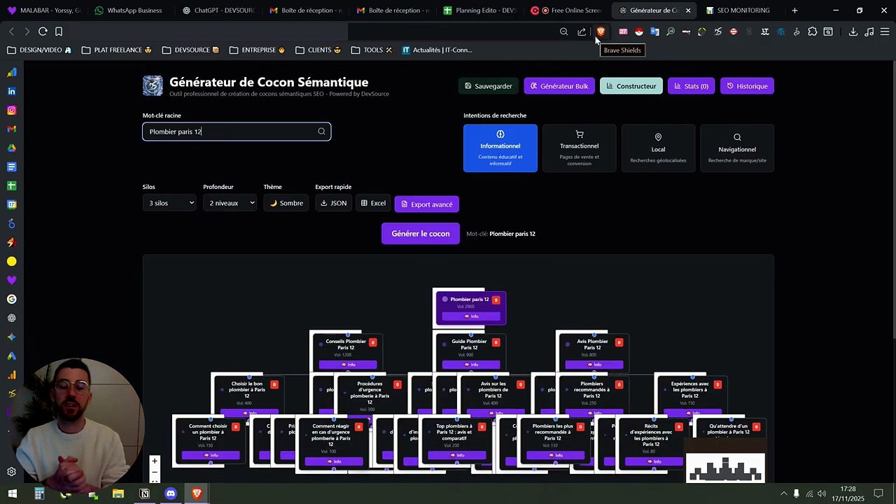 SEO Tracker Pro & Cocon Sémantique - Devsource