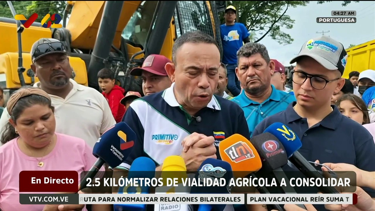 Rehabilitación de más de 2 km de carretera beneficiarán a la producción agrícola en Portuguesa