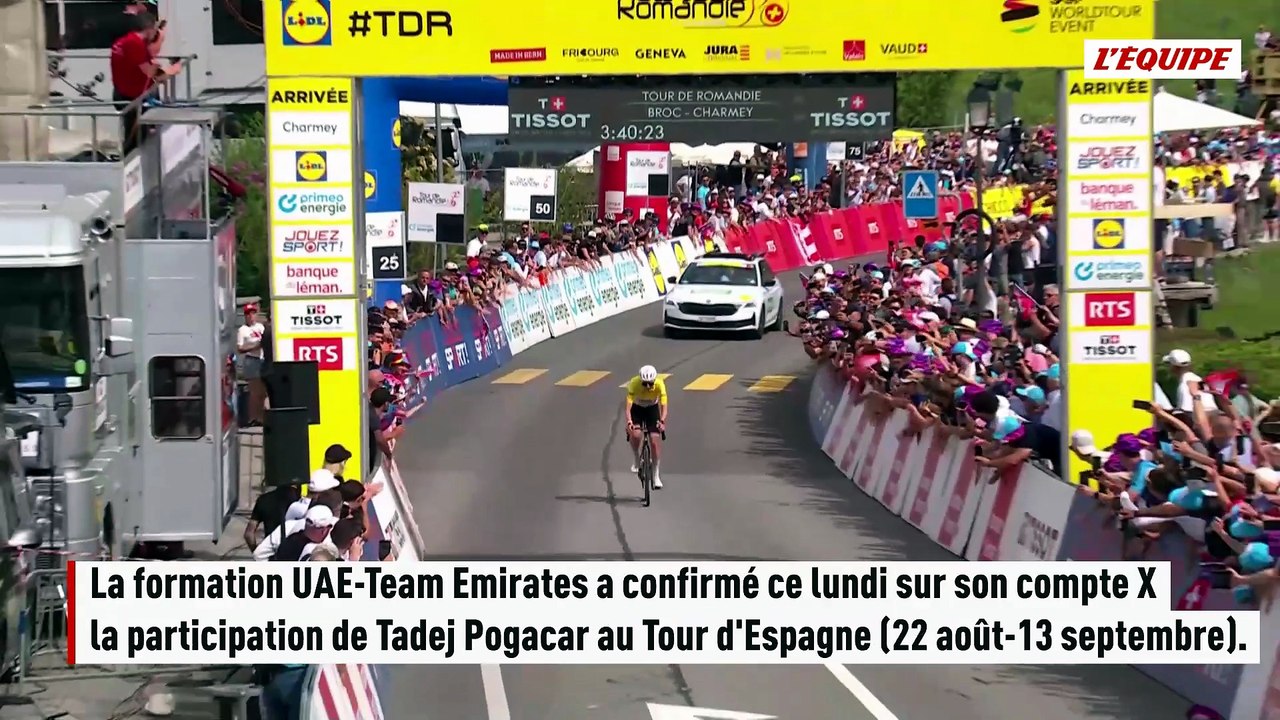 La participation de Tadej Pogacar à la Vuelta officialisée - Vuelta