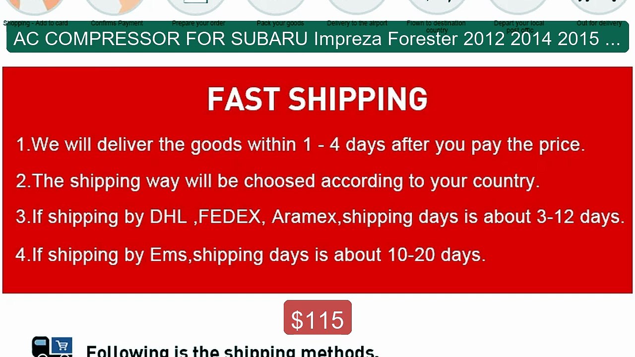 AC COMPRESSOR FOR SUBARU Impreza Forester 2012...