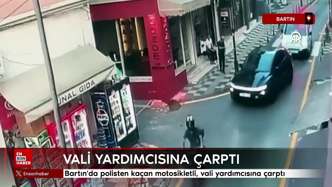 Bartın'da polisten kaçan motosikletli vali yardımcısına çarptı
