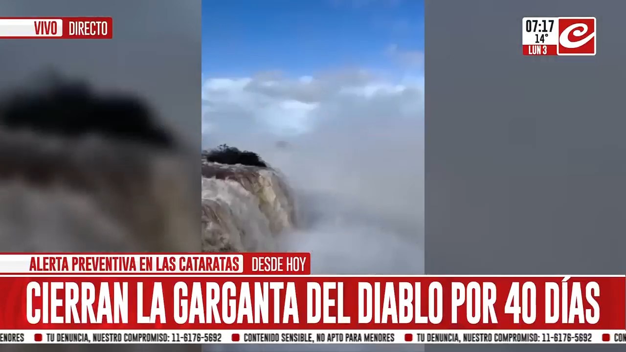 Crecida histórica del Río Iguazú: cierran la garganta del Diablo por 40 días