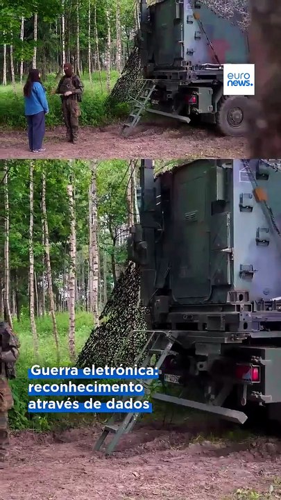 Soldados alemães em guerra eletrónica invisível na fronteira com a Bielorrússia