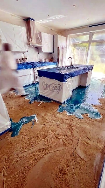 Insane kitchen transformation 🌊 this is a wild concept 🤯 #interiordesign #homedesign #airbnbfinds