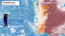 Chuva fraca deverá atingir o Norte e Centro durante a manhã desta terça-feira