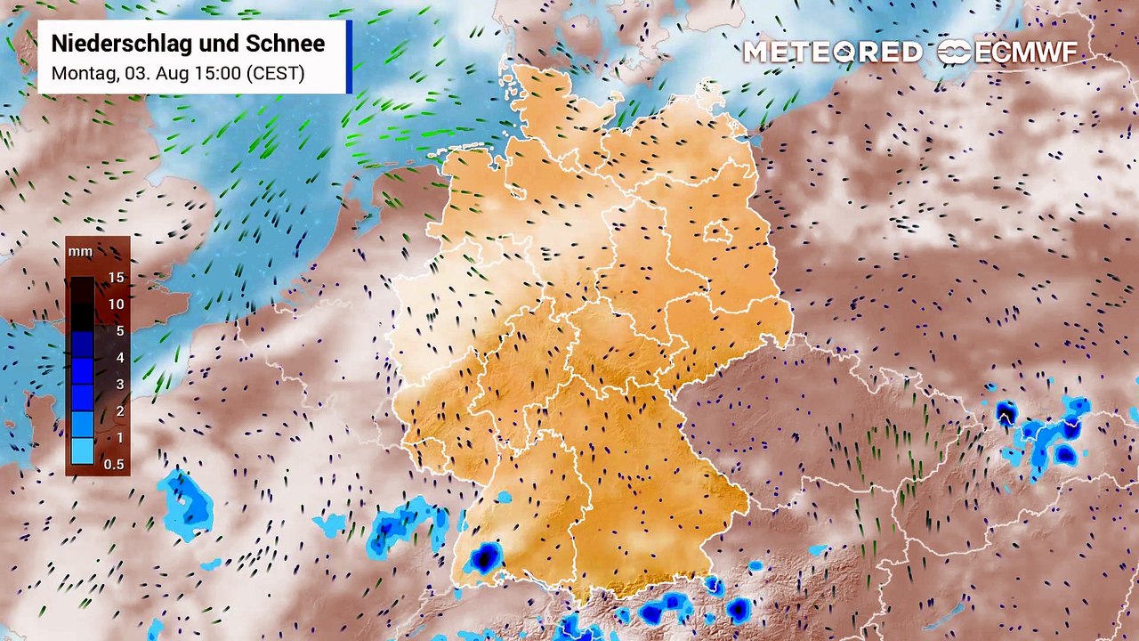 Gewitter und Unwetter ziehen besonders am Dienstagnachmittag über Deutschland hinweg!