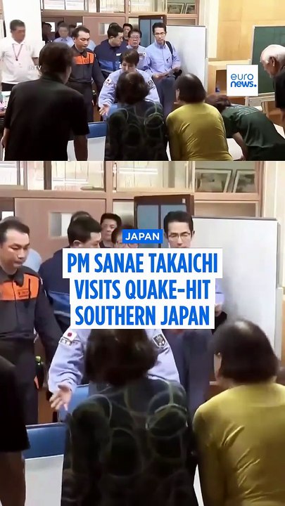 PM Sanae Takaichi visits quake-hit southern Japan as cleanup begins in intense heat