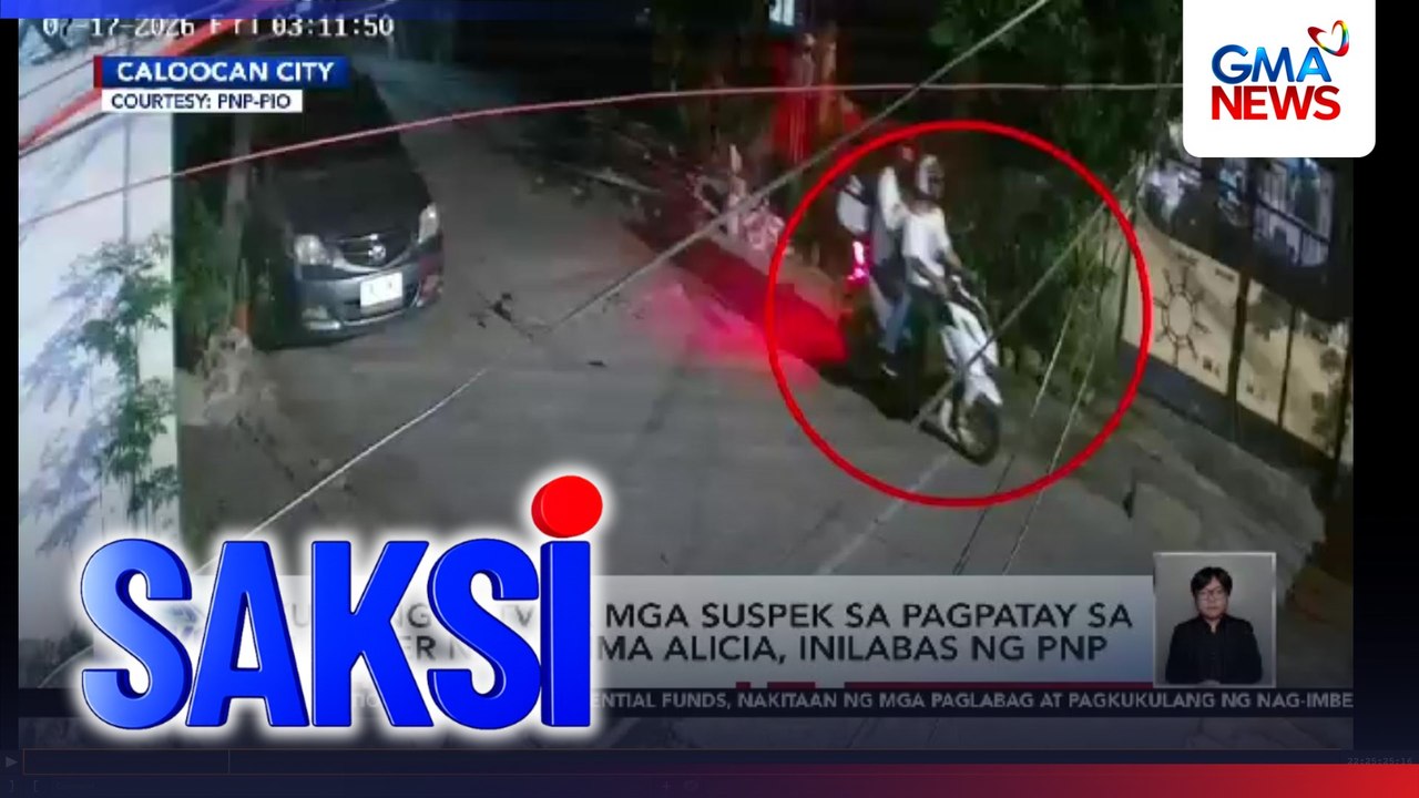 Kuha ng CCTV sa mga suspek sa pagpatay sa vlogger na si Mima Alicia, inilabas ng PNP | Saksi