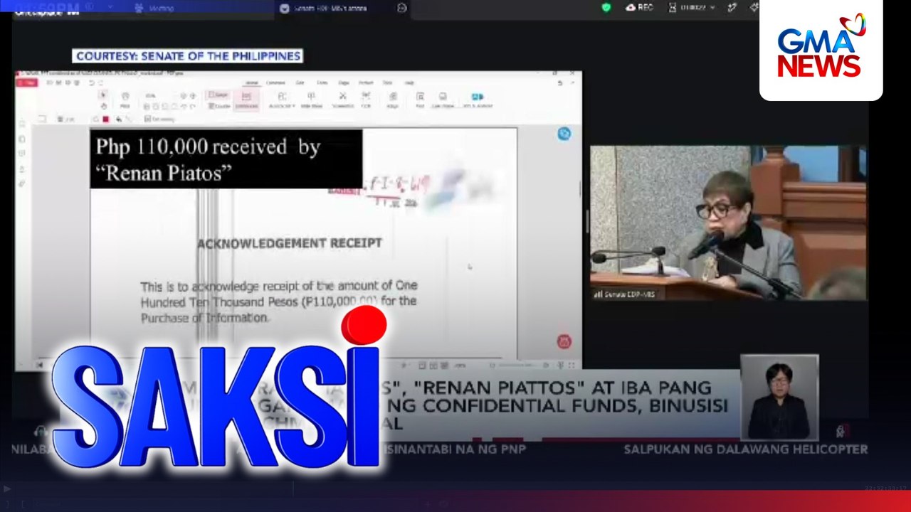"Mary Grace Piattos", "Renan Piattos" at iba pang tumanggap umano ng confidential funds, binusisi sa impeachment trial | Saksi
