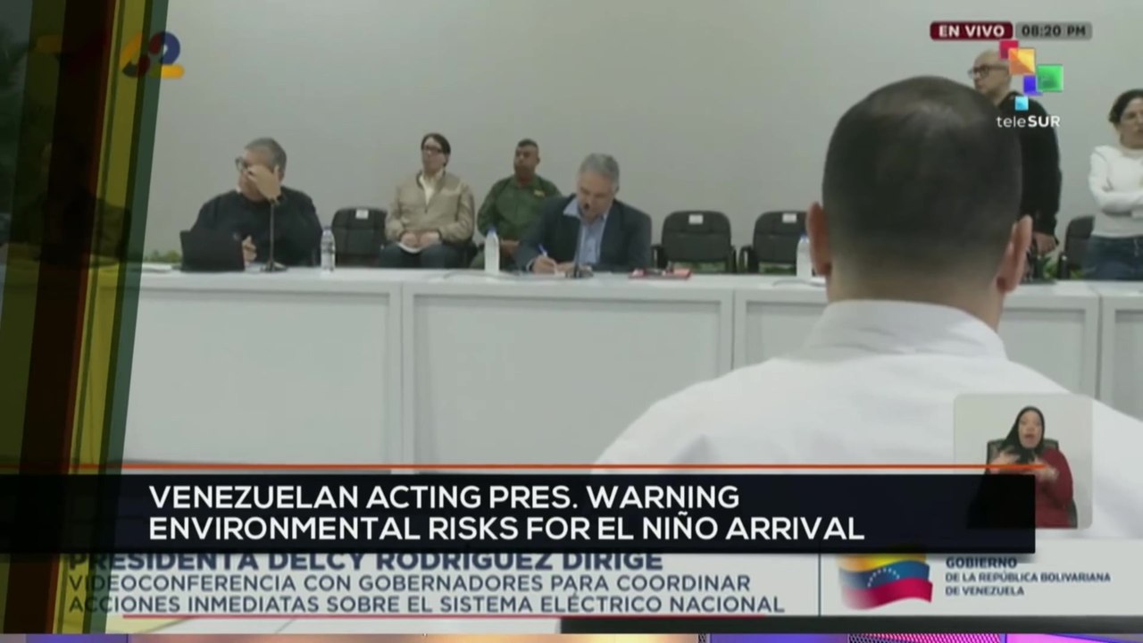 12:30 03-08: Venezuelan Acting pres. warning environmental risk for El Niño arrival