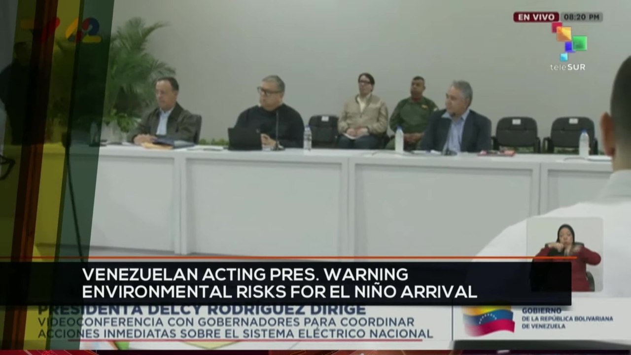 FTS 12:30 03-08: Venezuela Acting pres. warning environmental risks for El Niño arrival