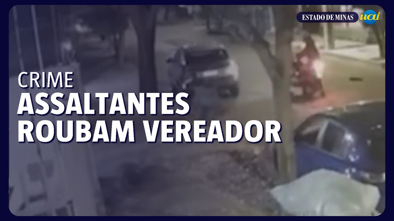 Vídeo mostra assaltantes roubando carro de vereador