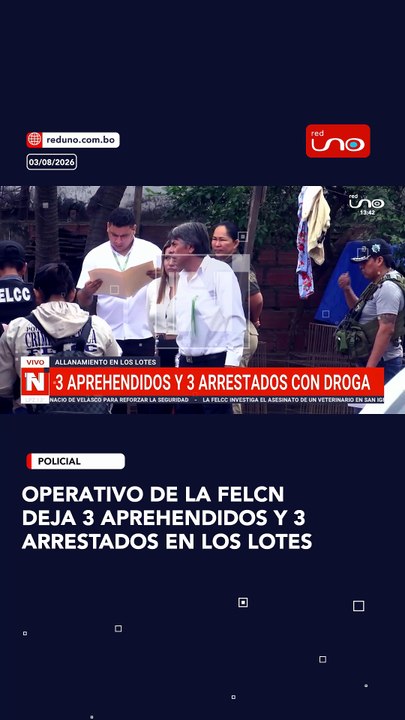 #Policial l Durante un operativo en la zona de Los Lotes, la FELCN intervino un domicilio donde halló más de 40 sobres con presuntas sustancias controladas y un arma. Como resultado, tres personas fueron aprehendidas y otras tres quedaron arrestadas.