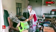 Muğla'da psikolojik sorunları olan  imamın lojmanından tonlarca çöp çıktı