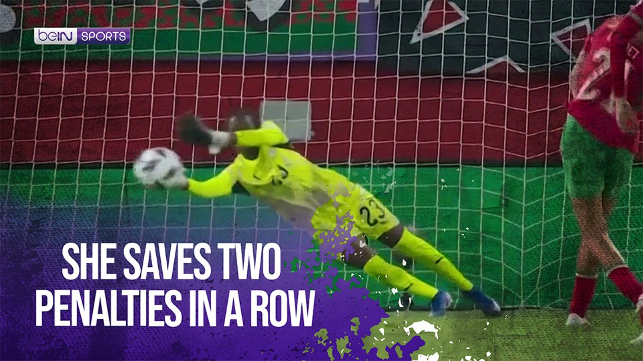She saves two penalties in a row
