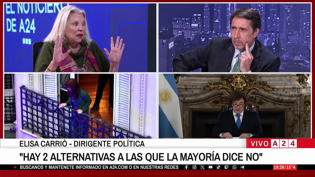 Elisa Carrió y su opinión sobre Javier Milei y Cristina Kirchner
