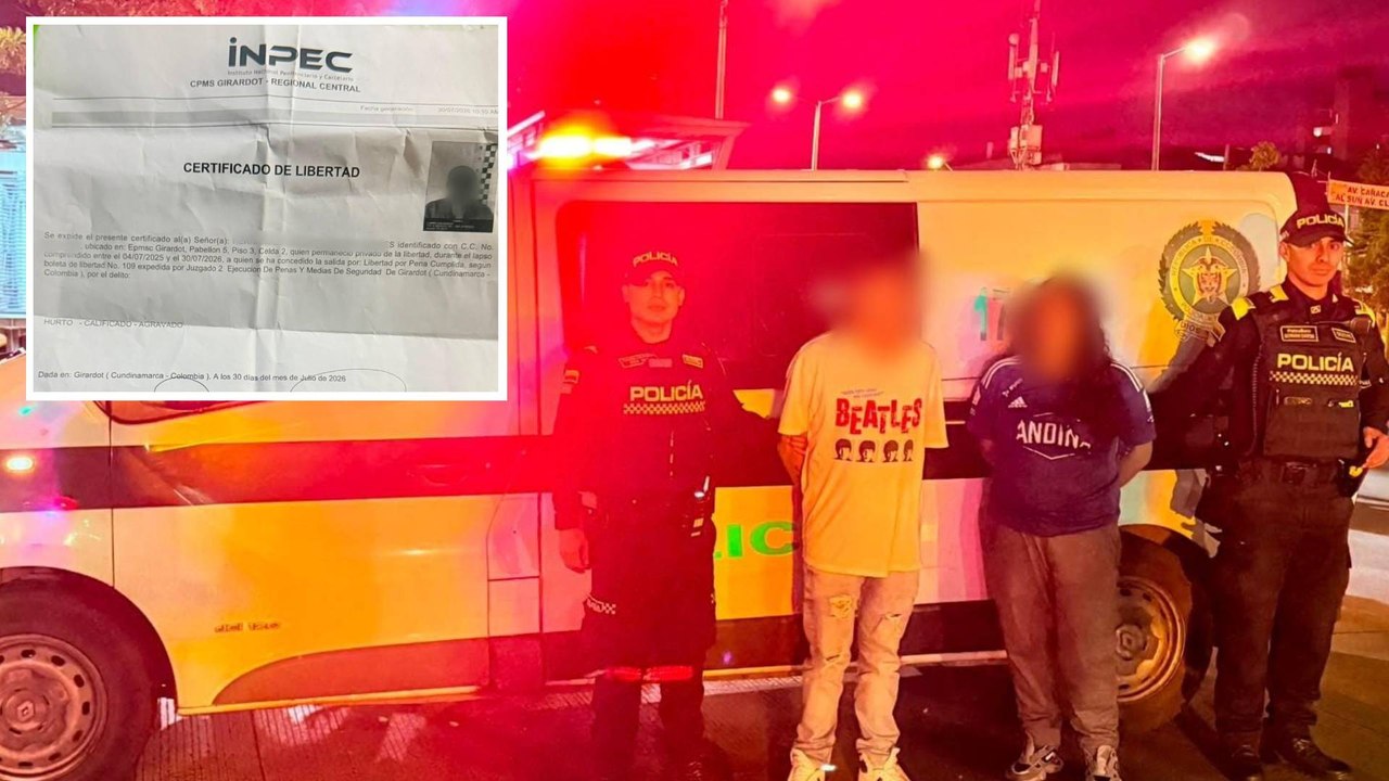Delincuentes salieron de prisión hace pocos días y ya fueron capturados por un atraco en Transmilenio