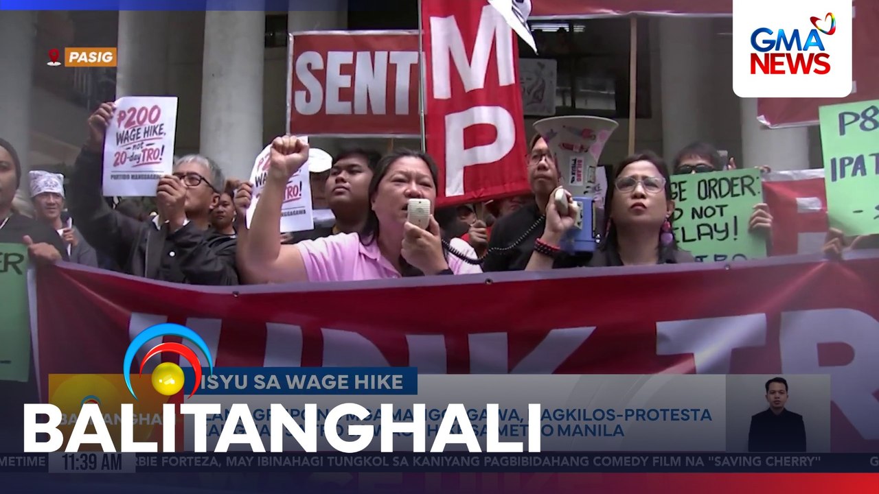 Ilang grupo ng mga manggagawa, nagkilos-protesta kaugnay sa TRO sa wage hike sa Metro Manila | Balitanghali