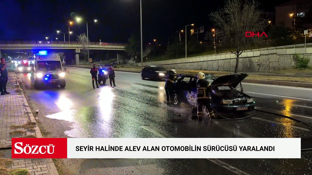 Eskişehir’de seyir halinde alev alan otomobilin sürücüsü yaralandı