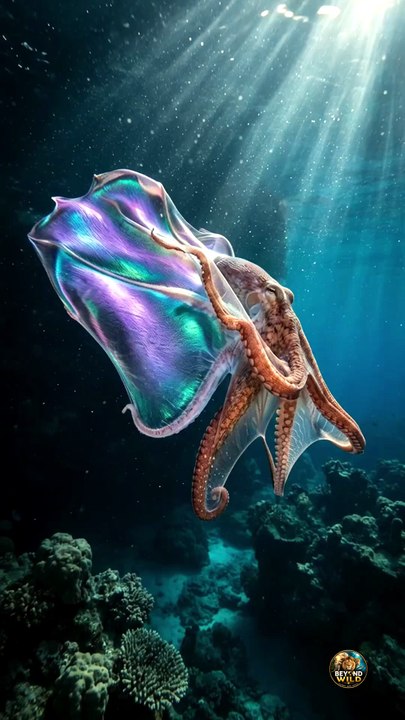 🐙🌈🌊 One second it's tiny… the next, it looks like a giant underwater ghost.