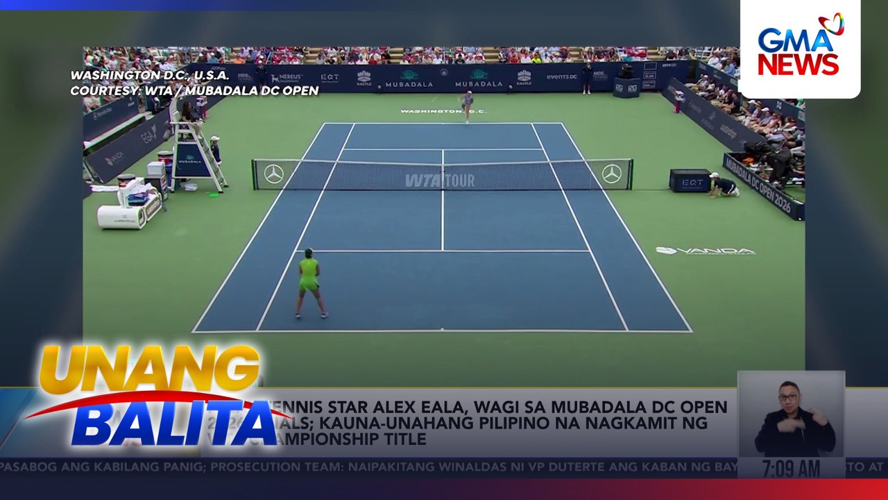 Pinay tennis star Alex Eala, wagi sa Mubadala DC Open 2026 Finals; kauna-unahang Pilipino na nagkamit ng WTA Championship Title | Unang Balita
