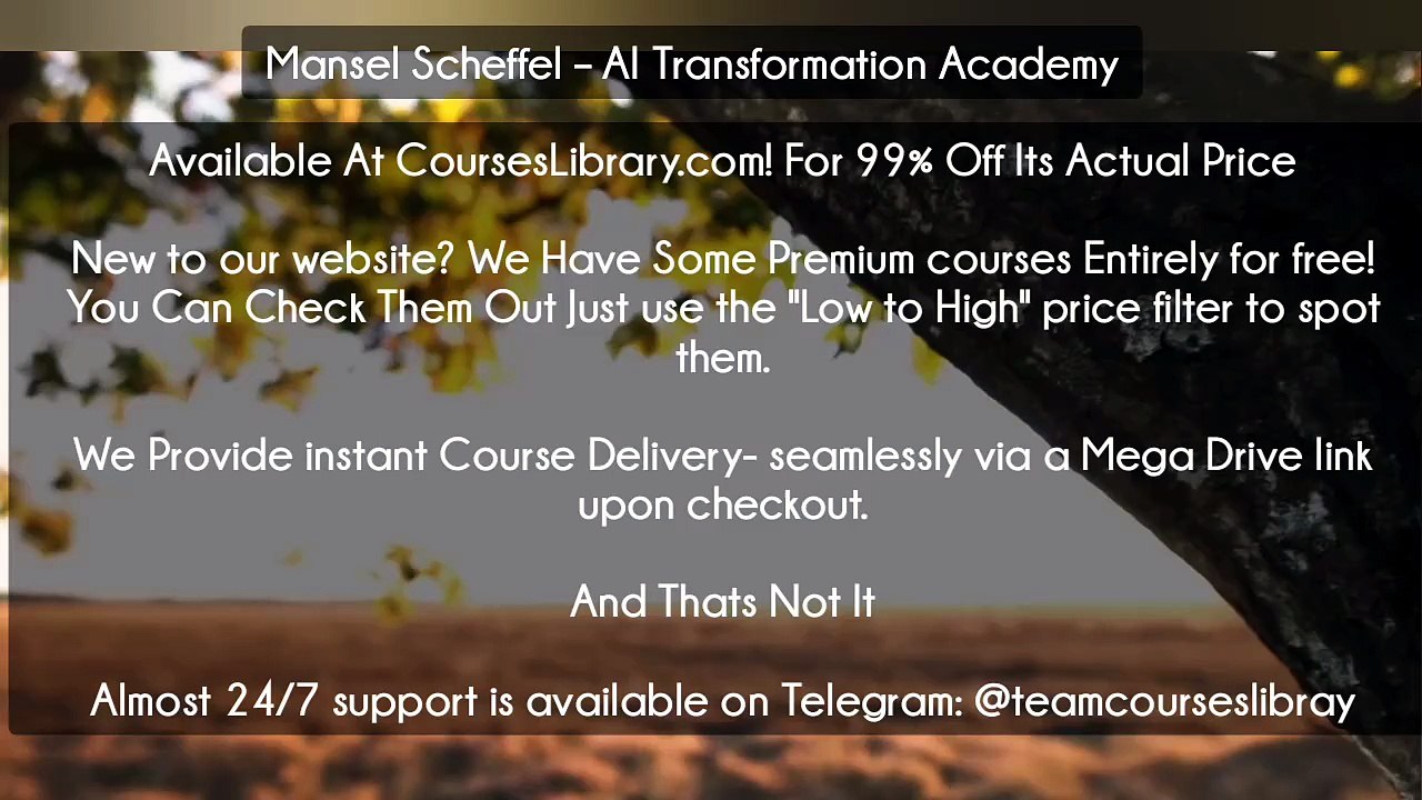 (Courseslibrary.com)Mansel Scheffel – AI Transformation Academy